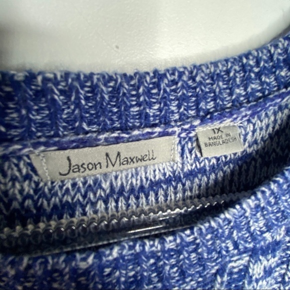 As new Blue & White marled Cable knit Sweater - Picture 9 of 11